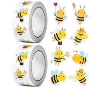 SinChic Bee Stickers,2 Roll 8 Styles Cute Bumble Sticker Multiple Patterns Bees Label Decals Self-Adhesive Bees Reward Stickers for Birthday Baby Shower Teacher Reward Decoration