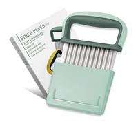 SinChic Crinkle Cutter Knife Comfort,Stainless Steel Crinkle Chip Cutter Wave Knife with Protective Case Wavy Blade Potato Slicer for Various Fruits and Vegetables in The Kitchen Green