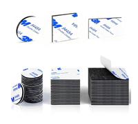 SinChic Double Sided Sticky Pads,60 PCS Heavy Duty Adhesive Foam Pads Black Strong Mounting Tape 3mm Thick Waterproof Sticky Pads Extra Strong Adhesive Mounting Pads for Number Plates Home DIY Use