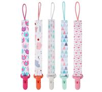 SinChic Dummy Clips,5 PCS Baby Pacofier Holders Clips Soother Clip Chain Straps Pacifier Holder Soother Clip for Boys and Girls for Baby Teething Toys Baby Shower