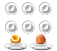 SinChic Egg Cups,6 PCS Plastic Easter Egg Stand Boiled Eggs Holder Tray Stackable and Storage Soft Hard Boiled Eggs Cup Classic Style White for Soft Boiled Eggs Breakfast Dinner