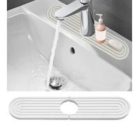 SinChic Faucet Mat for Kitchen Sink,Diatomite Stone Drying Sink Protectors Non-Slip Stone Tray Super Absorbent Faucet Mat Sink Splash Guard for Kitchen Bathroom Counter 40 x 10cm