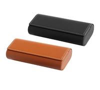 SinChic Hard Shell Glasses Case,2 PCS Portable PU Leather Sunglasses Case Portable Sunglass Durable Hard Spectacle Cases with Metal Magnetic Closure for Eyeglasses Reading Glasses and Sunglasses