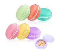 SinChic Mini Macaroon Storage Boxes,6 PCS Mini Macaron Storage Cases Colorful Macaron Shape Storage Box Portable Organizers Cute Organizer for Cosmetics Earrings Necklaces Pills