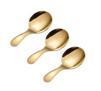 SinChic Stainless Steel Teaspoons,3 PCS Short Handle Spoons Mirror Polishing Cutlery Spoons Mini Sugar Spice Spoon Stirring Spoon for Condiments Dessert Tea Coffee