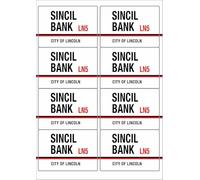 Sincil Bank LN5 Lincoln Road Sign Rectangular Matt Paper Stickers A4 Sheet of 8 (Each Sticker is 99mm x 68mm)
