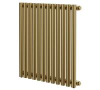 Sinclair Colore Horizontal Single Panel Radiator | Brushed Brass | Mild Steel | 600mm x 595mm