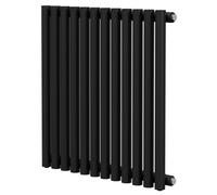 Sinclair Colore Horizontal Single Panel Radiator | Matt Black | Mild Steel | 600mm x 595mm