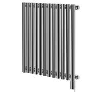 Sinclair Horizontal Single Panel Electric Radiator | Chrome | Mild Steel | 600mm x 595mm