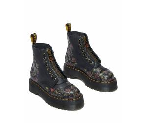 Sinclair Thumbled Nappa Leather Platform Ankle Boots Black