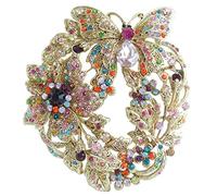 Sindary 3.54" Charming Animal Insect Butterfly Brooch Pin Austrian Crystal UKB4489 (Gold-Tone Multicolor)