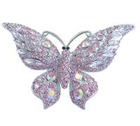 Sindary 3.74" Charming Butterfly Brooch Pin Austrian Crystal UKB4538 (Silver-Tone Pink)