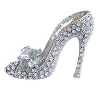 Sindary Charming 2.17" High-Heeled Shoe Brooch Pin Austrian Crystal UKB5865 (Silver-Tone Clear)