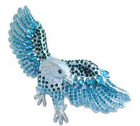Sindary Unique 3.15" Bird Eagle Animal Brooch Pin Austrian Crystal Pendant UKB4717 (Silver-Tone Turquoise)