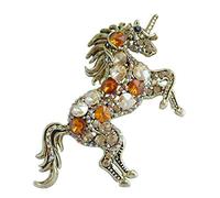 Sindary Unique Unicorn Horse Brooch Pin Animal Pendant Austrian Crystal UKB6172 (Gold-Tone Yellow)