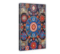 Sindhi Ajrak Art Painting_ Pakistani Textile, Ethnic Home Canvas Poster Bedroom Decor Landscape Office Room Decor Gift 08x12inch(20x30cm)