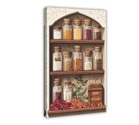 Sindhi Medicine Cabinet Painting, Rosewater Flasks And Amaltas Canvas Poster Bedroom Decor Landscape Office Room Decor Gift 24x36inch(60x90cm)