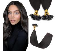 Sindra U Tip Extensions 50g 18inch Natural Black Pre Bonded Human Hair Keratin U Tip Hair Extensions #1B 18inch