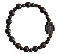 Sine Cera Catholic Rosary Bracelet Jujube Wood Round Bead 8mm