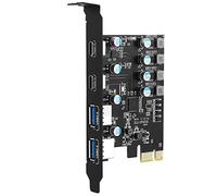 Sinefine 4 Ports PCI-E to USB 3.0 Expansion Card (2 USB Type-A and 2 USB Type-C Ports), Internal Converter PCI Express Expansion Card for Desktop PC Card