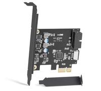 SINEFINE PCIe x1 to 19Pin USB 3.0 Header and Type E (A Key) Card,USB Front Panel Adapter, for 1 Front Panel USB A, 1 Front Panel USB C, USB 3.0 5Gpbs for Windows MacOS Linux