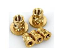 SINEKY 10/20pcs M2 M2.5 M3 M4 M5 M6 M8 Brass Hot Melt Insert Knurled Flange Copper Nut Thread Heat Molding Injection Embedment T-type Nut(M6x11.7xOD8.7 10pcs)
