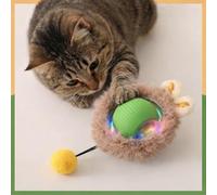 Sinem Yildirim Interactive Cat Toy Ball, Automatic Motion Ball for Cats, USB Rechargeable, Includes 2 Plush Covers, Intelligent Cat Toy Against Boredom (Green)