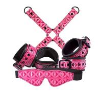 Sinful Bondage Kit Pink Cuffs Belt Blindfold