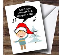 Sing Away In A Manger Personalised Christmas Card - Personalised Children's Christmas Card, Kid's Christmas Card
