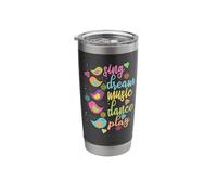 Sing Dream Music Dance Play Colorful Birds Stainless Steel Insulated Tumbler
