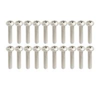 SING F LTD 20pcs Basic Metal Metric Thread Single Coil Pickup Screw 3.5x20mm Height Adjustment Compatible with Stratocaster ST Electric Guitar Nickel