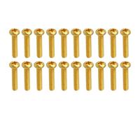 SING F LTD 20pcs Basic Metal Metric Thread Single Coil Pickup Screw 3.5x20mm Height Adjustment Compatible with Stratocaster ST Electric Guitar Gold