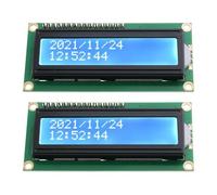 SING F LTD 2Pcs LCD1602 Blue Screen Display with Welding I2C Interface Module DC5V LCD Display Adapter Board Plate Compatible with PIC AVR Compatible with Raspberry pi