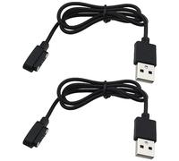 SING F LTD 2PCS Smartwatch Charger Cable Compatible with AGPTEK LW11 Replacement Portable Magnetic USB Charging Cable Cradle 60cm Black