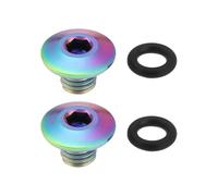 SING F LTD 2Set Bicycle Bleed Screw O Ring Bike Split Body Oil Cap Screw TC4 Titanium Alloy M5x10mm Bolts Compatible with Shimano XT SLX Zee Deore LX (Colorful)
