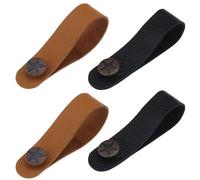 SING F LTD 4PCS Guitar Headstock Tie Strap Hook Guitar Headstock Adapter Strap with Retro Metal Button for Electric Guitar Ukulele (2 Black & 2 Brown)