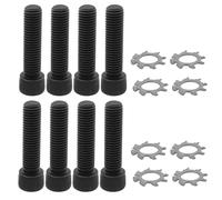 SING F LTD 8 Pieces 1/4”-28 Socket Head Cap Replacement Screw Compatible with A2 AR Gripand with Stainless Steel Star Lock Washer Black