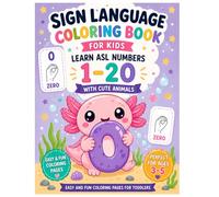 Sing language. Coloring Book for Kids. Learn ASL numbers 1-20 with cute animals. (Sign language ASL)