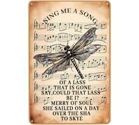 Sing Me a Song of Lass Outlander Metal Tin Sign Wall Decor for Home Bars Cafes Garage Room Bathroom Decorative Kitchen Outdoor Decoration Office Bedroom 12x16 Inch