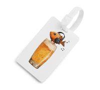 Sing Sip Fish Luggage Tag for Suitcase Cute ID Tags Travel Baggage Identifier Labels White-Style