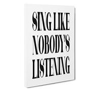 Sing Typography Canvas Print | Gallery Wrapped 30mm Frame Wall Art | 30x20 inches | Ready to Hang | Modern Typography Picture | Living Room Bedroom Lounge Office