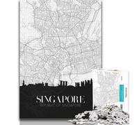 Singapore 1000 Piece Jigsaw Puzzles for Adults & Teens,Brain Teaser Game Wall Decoration Unique Birthday And Xmas Gifts 75x50cm