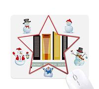 Singapore Central Business District Christmas Snowman Family Star Mouse Pad