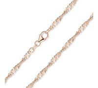 Singapore Chain Rose Gold 925 Silver Rose Gold-Plated 3 mm K11, 40 cm, Sterling Silver