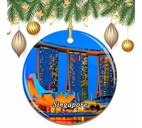 Singapore Christmas Xmas Tree Ornament Decoration Wedding Hanging Pendant Decor City Travel Souvenir Collection