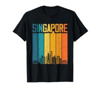Singapore City Retro Vintage Sunset Skyline Singapore T-Shirt