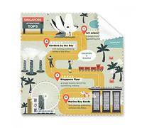 Singapore Famous Spots Route Glasses Cloth Cleaning Cloth Gift Phone Screen Cleaner 5pcs