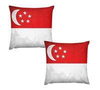 Singapore Flag 2 Pack Plush Pillowcases Soft Throw Pillow Covers Body Cushion Protective Case for Sofa Car Home Decor