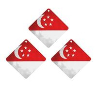 Singapore Flag 3 PCS Car Air Freshener Hanging Aromatherapy Tablets Automotive Ornament for Auto Room Bathroom Bedside Rhombus