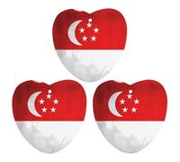 Singapore Flag 3 PCS Car Air Freshener Hanging Aromatherapy Tablets Automotive Ornament for Auto Room Bathroom Bedside Love form
